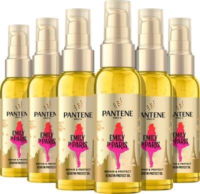 Pantene x Emily in Paris Limited Edition Repair & Protect - Keratin Haarolie - Voordeelverpakking 6 x 100 ml