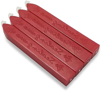 Retro Sealing Wax Sticks met Wick voor Vintage Stempel en Uitnodigingen - 4 Stuks Rood, Perfect voor Briefen en Ambachtelijke Projecten
