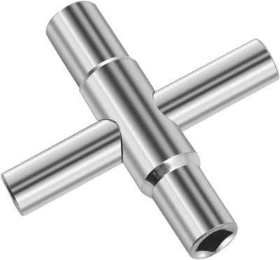 4-Weg Multifunctionele Sleutel, Binnenmaat 6.5 mm/7 mm/8 mm/9 mm, Ideaal voor Controlekasten, Watermeters en Ventielen