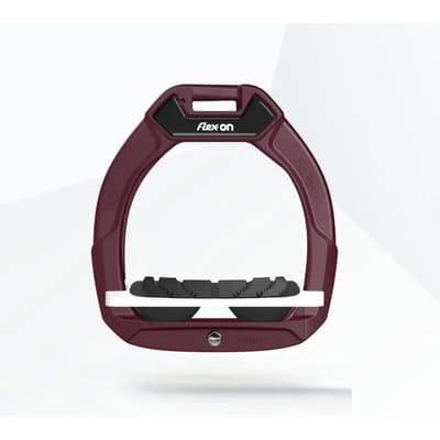 Veiligheidse-ruiterijbeugels Incliné Grip Bordeaux/Wit/Zwart kind Flex-On Safe-On