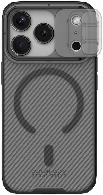 Nillkin CamShield Magnetisch Hoesje Geschikt voor Apple iPhone 17 Pro - Compatibel met MagSafe - Camera Slider Back Cover - Extra Camera Bescherming - Transparant Zwart