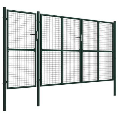 vidaXL - Tuinpoort - staal - 400x200 - cm - groen