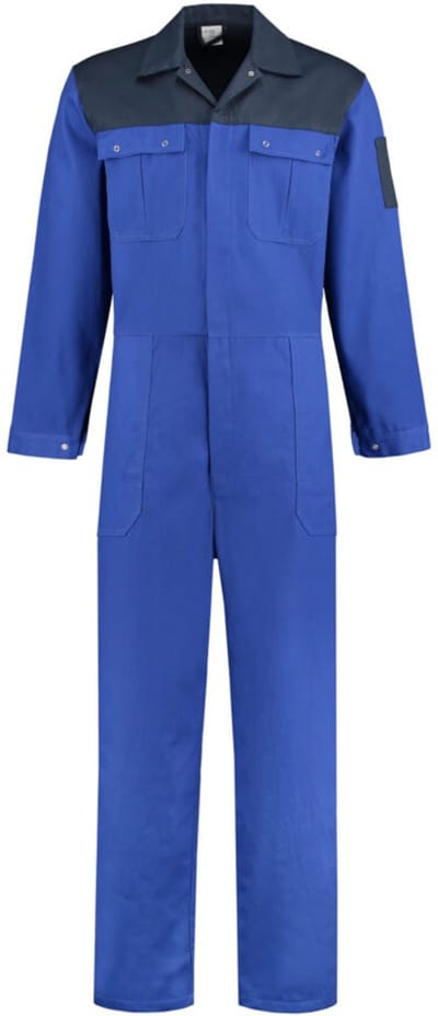 EM Workwear Overall 100% katoen 2-kleurig korenblauw-navy maat 56