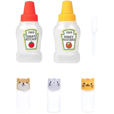 Mini bouteilles de sauce soja Bento en plastique, bouteilles de vinaigrette à presser, contenants de sauce portables