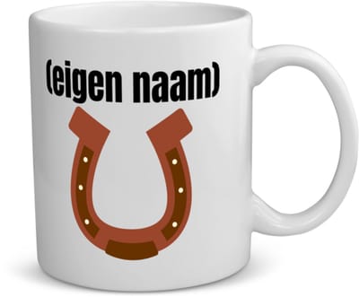 Akyol - paarden hoefijzer met eigen naam koffiemok - theemok - Paarden - paarden liefhebbers - iemand die houdt van paarden - verjaardag - cadeau - kado - 350 ML inhoud