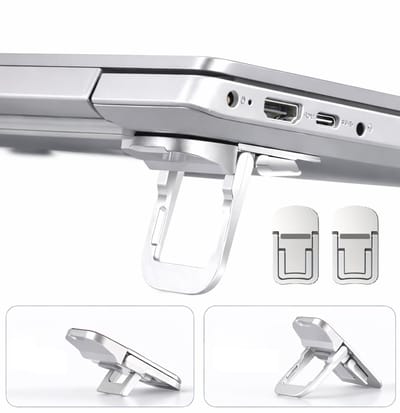 Verstelbare Laptop Stand – Opvouwbare Notebook Houder & Passieve Koeler – Zilver – Lichtgewicht – Geschikt voor Alle Laptops