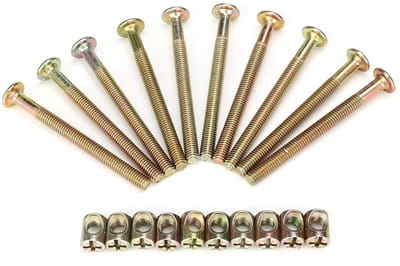 Dailygoods- Meubelmoer 10 stuks - M6 x 70 mm - Inbusboutschroeven - Bouten met cilindermoeren - Assortimentset - Koolstofstaal, duurzaam - Meubelschroeven