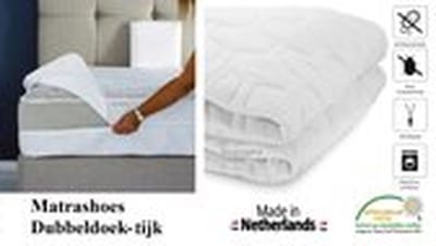 Matrashoes (Dubbeldoek tijk) 90x200 Dikte 22 cm Anti-allergische Wasbare hoes met rits Royalmeubelcenter.nl ®