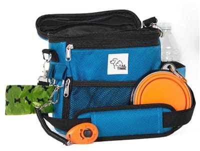 Hondenwandeltas met Poepzakken, Waterkom en Trainingsclicker - Perfect voor Hondenuitlaat
