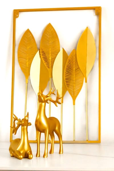 VL HOME Nordic metalen blad ijzer muur opknoping deco