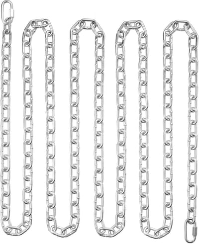 Gegalvaniseerde Schakelketting - Proof Coil - Diameter 8 mm - Lengte 28 m - Veilige Werklast 757 kg - Koolstofstaal - Inclusief 2 Snelkoppelingen - Voor Slepen en Ophangen