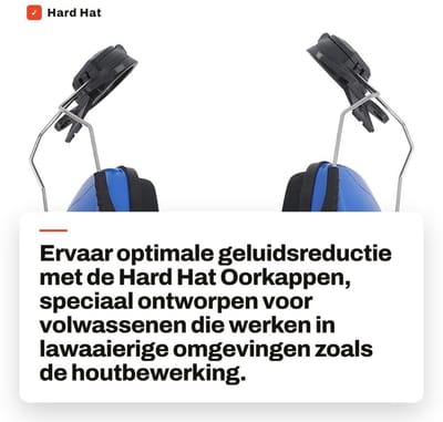 Dailygoods- Oorkappen Geluidsreductie - Gehoorbescherming Volwassenen - Helm Oorbescherming - Veiligheidsbril - Geschikt voor Houtbewerking - Schokbestendig