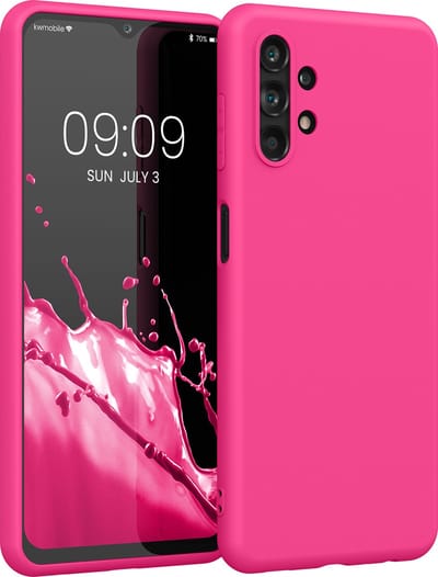 kwmobile telefoonhoesje geschikt voor Samsung Galaxy A13 4G - Hoesje voor smartphone - Back cover in neon roze
