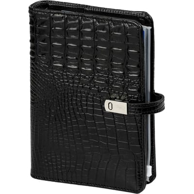 1111-03 Personal organizer aligator zwart 1 week per 2 paginas 2026-2027-2028
