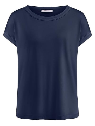 Shirt ronde hals Van Peter Hahn blauw