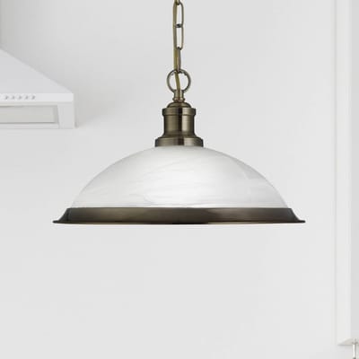 Searchlight Glazen hanglamp Bistro in glanzend goud