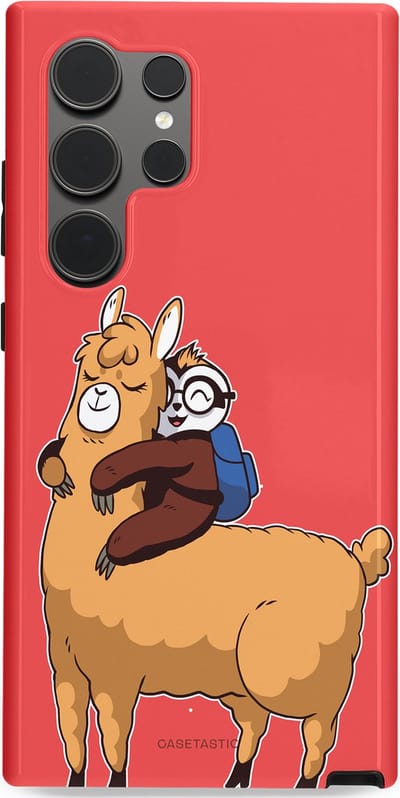 Casetastic hoesje geschikt voor Samsung Galaxy S24 Ultra - Dubbellaagse bescherming - Lui en lekker - Fashion Case - Koraal Goud