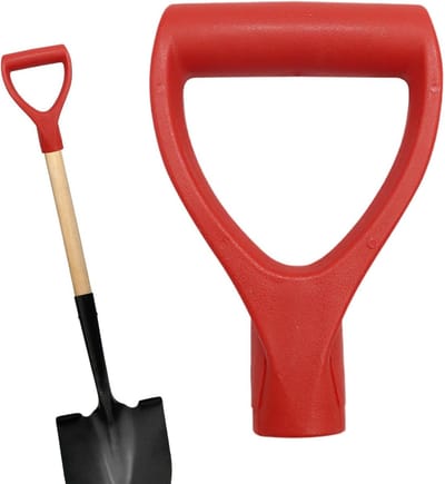 Vervangend Schep Handvat - Ergonomische Steel - Buitenwerkzaamheden - Gereedschap-vrije Montage - 32 mm Diameter - Zwart