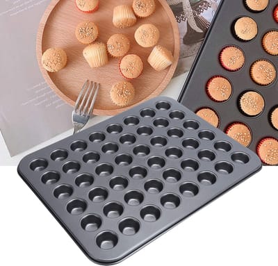 VT Goods - 48-kops Cupcake Pan - Muffin Bakvorm - Ideaal voor Mini-Muffins - Grijs - Bakaccessoire - Perfect voor Feestjes - Ovenbestendig
