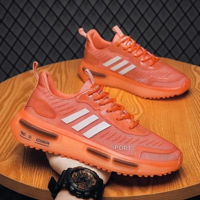 Nieuwe Herfstmode Herenschoenen Jelly Zool Hardlopen Comfortabel Ademend Heren Sneakers Grote Maat Reizen 44 brown