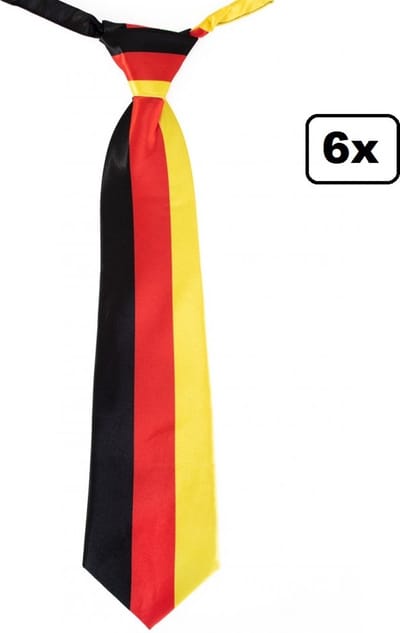 6x Stropdas Duitsland - Duits Germany strop das carnaval landen optocht thema feest apres ski
