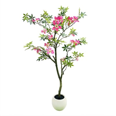 Kunstmatige Magnoliaboom - Voor Binnen & Buitenveranda - Decoratieve Kunstplant - Roze Bloesem - Pinke-150cm
