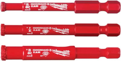 Diamant Grit Gatzaag - Tegelboor Set - Hard Materiaal Boren - Tot 10x Langere Levensduur - 3-delige Set - Zilver