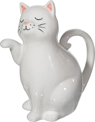 Witte Kat aardewerken gieter - Sass & Belle