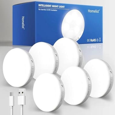 Dimbaar Nachtlampje met Bewegingsmelder - 6 Stuks Oplaadbare LED Licht voor Binnen