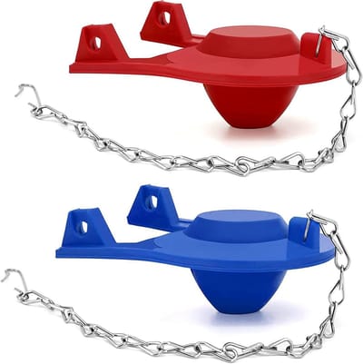 2 Pack Toilet Flappers Vervanging 2 "Universele Toilet Stopper Flapper voor Amerikaanse Standaard Toilet Tank met Roestvrij Ketting & Langdurige Rubber fit 2 "Flush Valve Toilet