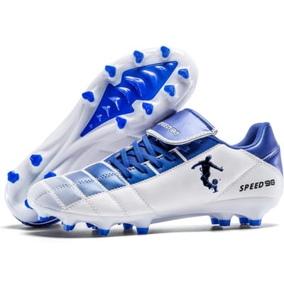 Nieuwe Heren Voetbalschoenen Gras Ademend Wedstrijd Buiten Sport Voetbalschoenen Noppen Lange Noppen Comfortabel Training Jongens Antislip 45 blue