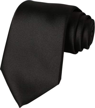 Fako Fashion - Stropdas - Effen - Satijn - 8cm - 145cm - Zwart