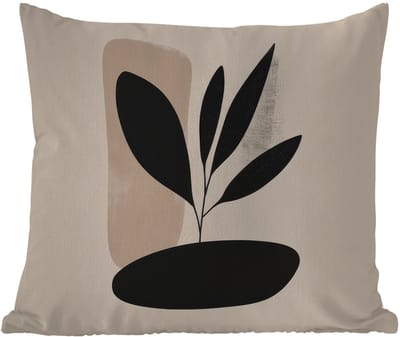 Buitenkussen - Plant - Beige - Japandi - 45x45 cm - Weerbestendig
