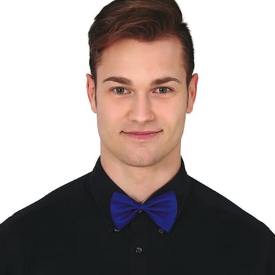 Fiestas Guirca Carnaval verkleed vlinderstrikje - donkerblauw - polyester - volwassenen/unisex