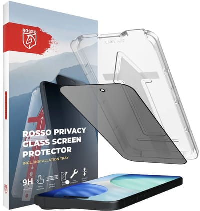 Rosso Privacy Screen Protector Geschikt voor Apple iPhone 17 - 9H Gehard Glas - Installatietray - Case Friendly Tempered Glass - Stofvrij - Eenvoudige Installatie