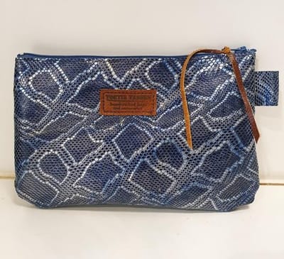 Toetie & Zo Handgemaakte Etui - Leer - Blauw - Telefoontas - Makeuptas - Pennenetui - Medicijnhoesje - Leder
