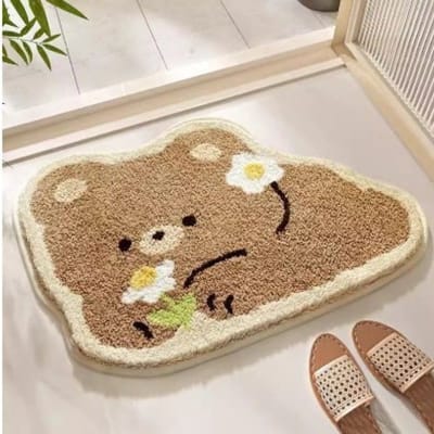 Daity 1 stuk - antislip vloermat - schattige bloemvormige badmat - tapijt - antislip zachte absorberende machinewasbare badmat (45*70cm)