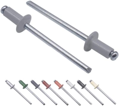 Blindklinknagels - Popklinknagels klikbevestigingen - Metalen verbinden - Koepelkop aluminium stalen doorn - 40 x 8 mm - Raamgrijs RAL 7040
