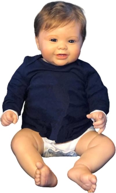 Reborn Pop - Levensachtige Baby Pop - Cadeau voor Kinderen - Handgemaakt met Vinyl - 55 cm - Blauw