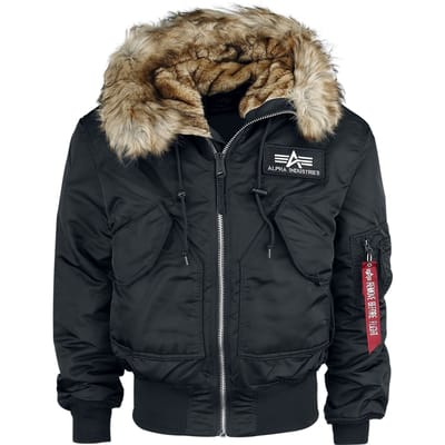 Alpha Industries Winterjas - 45P Hooded Custom - S tot XXL - voor Mannen - zwart