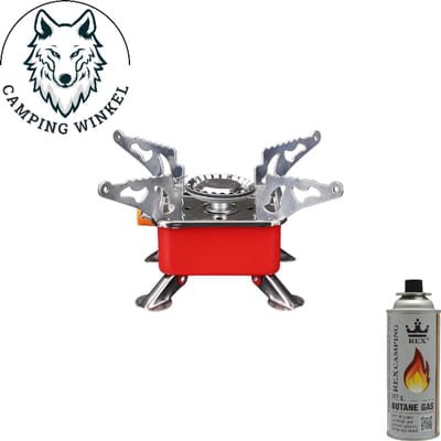 Draagbare Opvouwbare Kachel Campingkachel Rood – Metalen Outdoor Kooktoestel met Handmatige Bediening & Elektronische Ontsteking | Compact, Krachtig & Ideaal voor Kamperen