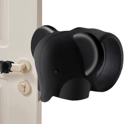 Deur Vingerbescherming - Deurstopper Dieren - Voorkomt Dichtslaan - Zonder Boren - 65 cm Dikte - Zwart