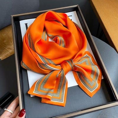 Retro Oranje Sjaal Lange Strip Vrouwen Veelzijdige Professionele Pak Shirt Decoratie Nek Bescherming Sjaal Lint oranje