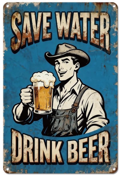 Dailygoods- Metalen Bord Vintage Cowboy - Grappig Deurbordje - Wanddecoratie - IJzeren Poster - Voor Bars/Kneipen - 300x200mm - Decoratief Bord