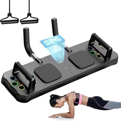Fitnessbord - Core Trainer - Total Body Training - Automatische Rebound - 33-44 cm Verstelbaar - Zwart