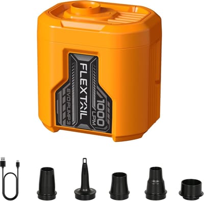 Flextail Evo Pump 3 - Elektrische Luchtbedpomp - Opblaaspomp voor op Reis - Oplaadbaar met USB-C - Oranje