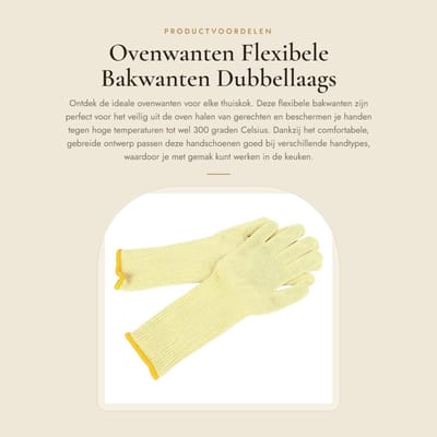 Dailygoods- Ovenwanten Hittebestendig tot 300°C - Flexibele Bakwanten - Dubbellaags - Anti-verbranding - Slijtvast - Comfortabel Ontwerp - Bakhandschoenen