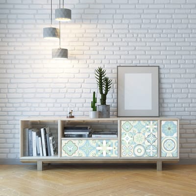 Meubeldecoratiestickers - Zelfklevende stickers voor keuken en woonkamer - 30 JULIOTINO Cementtegel meubelstickers - 30 stickers 20x20cm