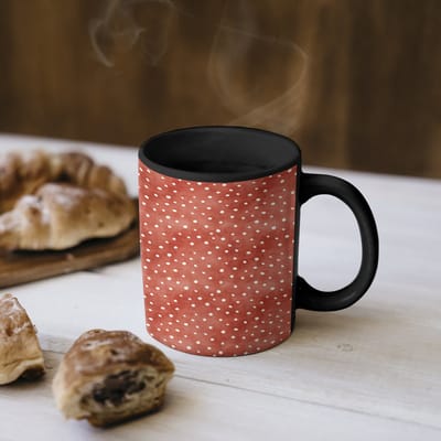 Magische Mok - Foto op Warmte Mokken - Koffiemok - Nautisch - Chic - Stippen - Rood - Wit - Magic Mok - Beker - 350 ML - Theemok