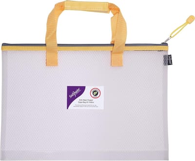 Project Tas - Boekentas Map - Studie Archivering - Hoge Capaciteit - A3 Formaat - Geel Transparant